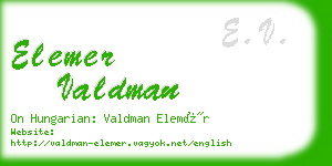 elemer valdman business card